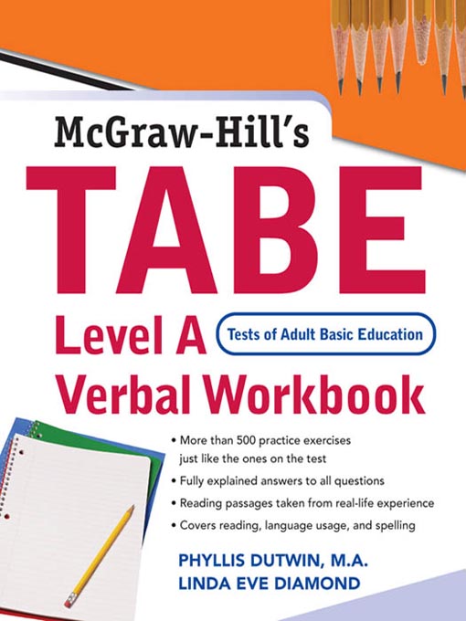 Title details for TABE (Test of Adult Basic Education) Level A Verbal Workbook by Phyllis Dutwin - Available